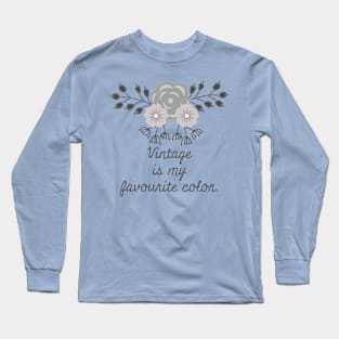 Vintage Country House Design Gray Long Sleeve T-Shirt